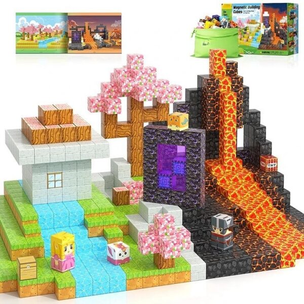 Advanced-Set-Build-Mine-Magic-Portal-Set-01.jpeg 100 PCS OEM Build World Magic Portal Plastic Magnetic Tiles STEM Sensory Magnetic Blocks