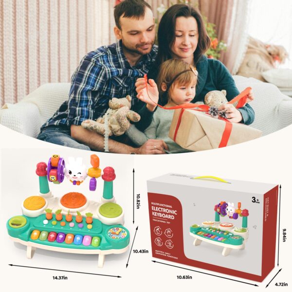 Version 1.0.0 20-in-1 Musical Rabbit Piano Toy Early Education Instrument Plastic Animal Sound Electronic Piano Toy