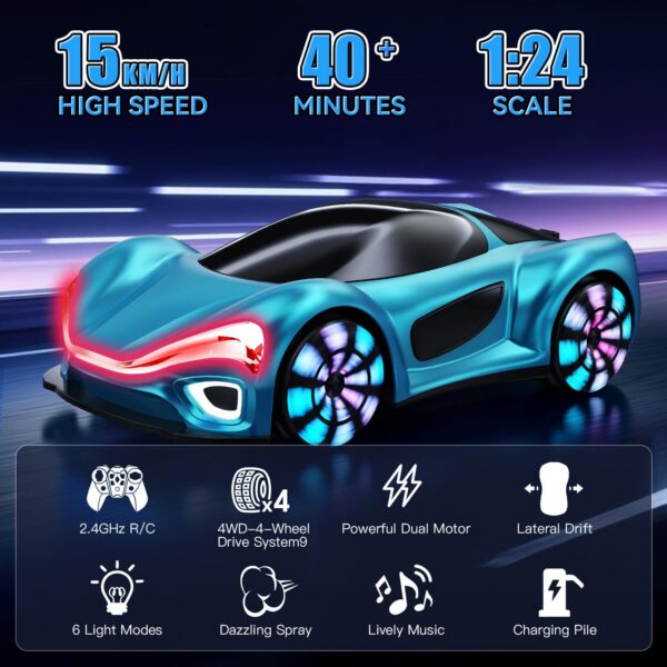 Version 1.0.0 11 Channels 4×4 Electric Remote Control Drift Spray Cool RC Car