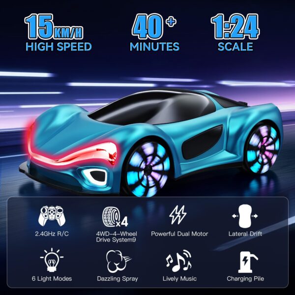 Version 1.0.0 11 Channels 4×4 Electric Remote Control Drift Spray Cool RC Car