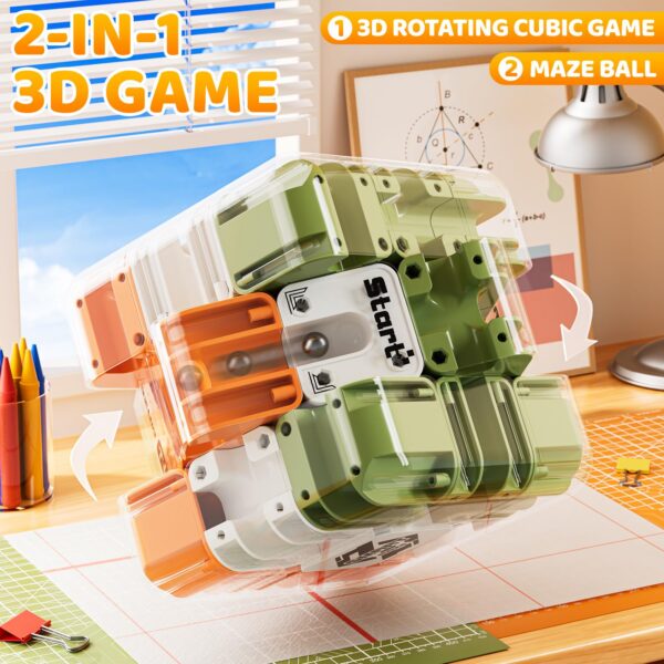 Green-03.jpg New Design 2 in 1 3D Maze Magic Cube Stress Relief Toys for Kids Fidget Toys Multicolor Labyrinth Magic Steel Ball Cube Toys