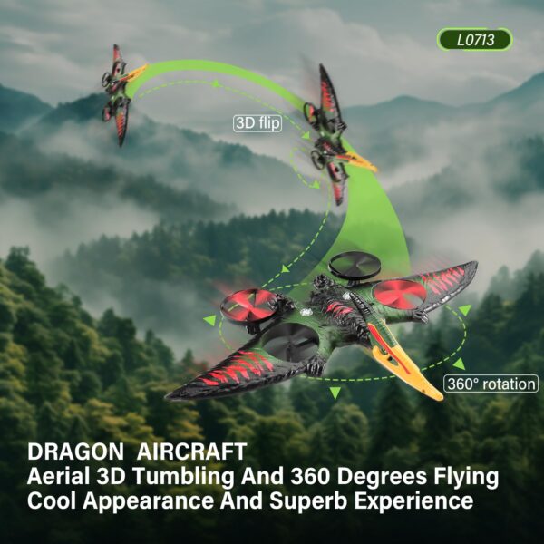 Green-1-Battery-04.jpg 2.4G RC Induction Pterodactyl Netflix Toys Quadcopter Fixed Wing Flyer Toys Pterosaur Remote-controlled Aircraft Toys
