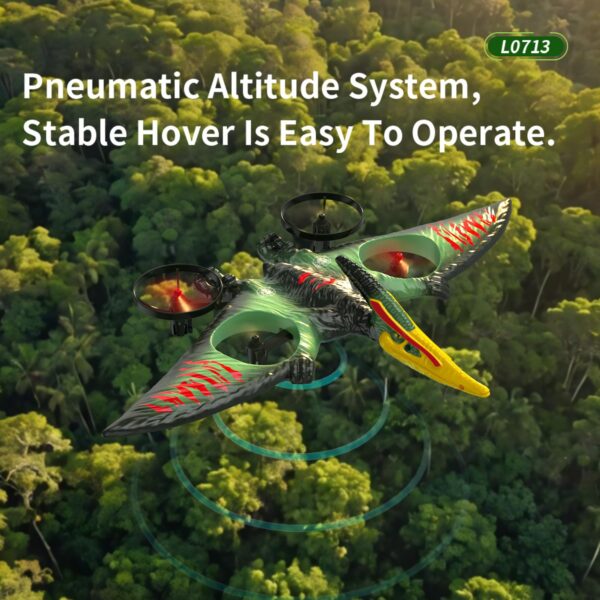 Green-1-Battery-05.jpg 2.4G RC Induction Pterodactyl Netflix Toys Quadcopter Fixed Wing Flyer Toys Pterosaur Remote-controlled Aircraft Toys
