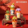 New Arrival Plant Series Educational Building Block Tiny Set 12 Styles Cup Plant Decoration Versatile Cup Flower Block Set