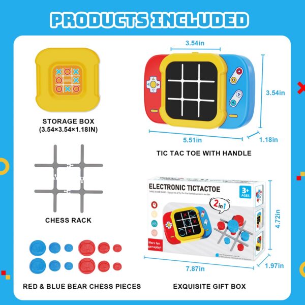 Version 1.0.0 2-in-1 Upgraded Tic Tac Toe Game Electronic Handheld Games Console Digital Tic Tac Toe Electronic Game