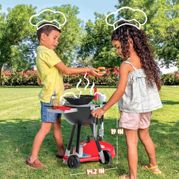 34 Pcs BBQ Play Grill Kitchen Toy Set Barbecue Cooking Play Set With Realistic Light Sound for Kid
