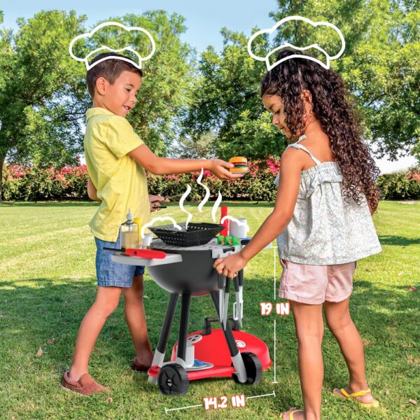 34 Pcs BBQ Play Grill Kitchen Toy Set Barbecue Cooking Play Set With Realistic Light Sound for Kid