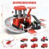 Version 1.0.0 Fire Station Toys Building Block Set Diecast Garage Track Alloy Metal Design Parking Lot Game Plastic Toy