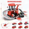Version 1.0.0 Fire Station Toys Building Block Set Diecast Garage Track Alloy Metal Design Parking Lot Game Plastic Toy