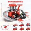 Version 1.0.0 Fire Station Toys Building Block Set Diecast Garage Track Alloy Metal Design Parking Lot Game Plastic Toy