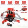 Version 1.0.0 Fire Station Toys Building Block Set Diecast Garage Track Alloy Metal Design Parking Lot Game Plastic Toy