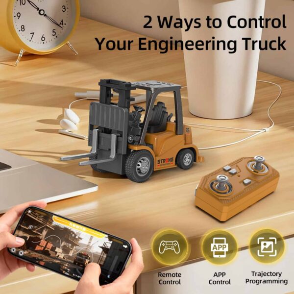 Main-04-2.jpg 2 in 1 Transformable Lift Fork & Hook Mini RC Construction Vehicles Rechargeable 1/64 Mini Rc Forklift Truck