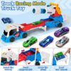 Version 1.0.0 2 in 1Shooting Game Toy Guns Soft Balls Cannonballs Transport Semi Shooting Truck Toy Car with 2 Mini Racing Cars