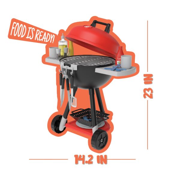 34 Pcs BBQ Play Grill Kitchen Toy Set Barbecue Cooking Play Set With Realistic Light Sound for Kid