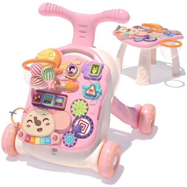 Pink-01-600x600-1.jpg Multifunctional Baby Learning Walker Infant Push Stroller Car Activity Center 3 in 1 Baby Walker