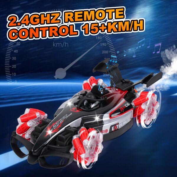 Red-1-04-1.jpg 1:12 Scale 2.4GHz Remote Control Car Racing Drift 360 Rotating With Light Sound Spray Rc Stunt Car Toys