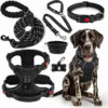 No Pull Dog Harness, Collar & Leash Set| Includes Dog Seat Belt
