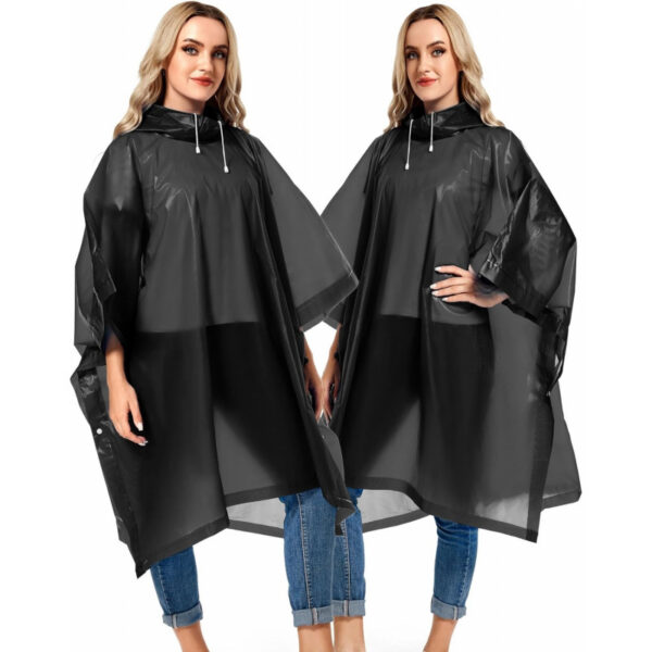 2 Pack Rain Ponchos for Adults Reusable