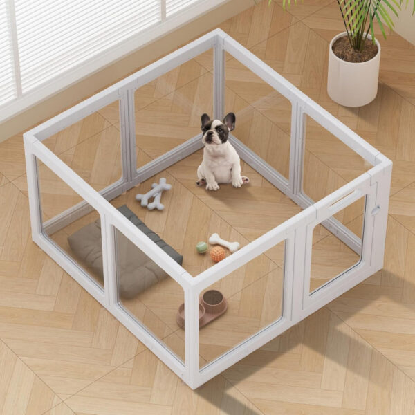 ccd147cd089ecfc27ad442f80fe686691eb69c849c016338a4cd82efd015ad24.jpg Clear Acrylic Dog Playpen Indoor