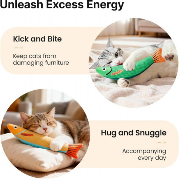 Cat Toys Saury Fish, 3 Pack, Catnip Crinkle Sound