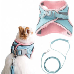 d74d5e0f40f27b82596f986d948f9a94550168919663574c3fc64acbb1f5123b.jpg Adjustable Bunny Harness and Leash Set Double Buckle
