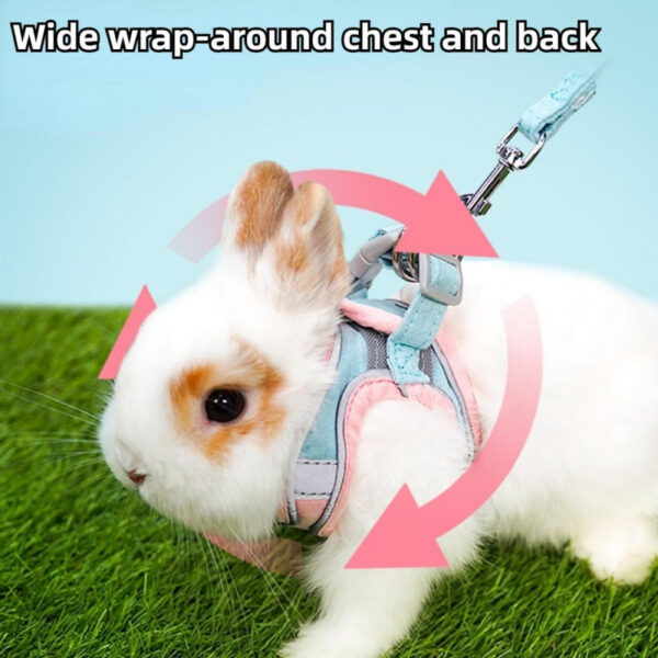 Adjustable Bunny Harness and Leash Set Double Buckle