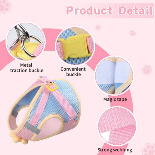 ddc1477c4d9cd650f52ed060808edddc5f460d8c0d31bee494ab2c965bd50b66.jpg Cat Harness and Leash Set for Walking Escape Proof