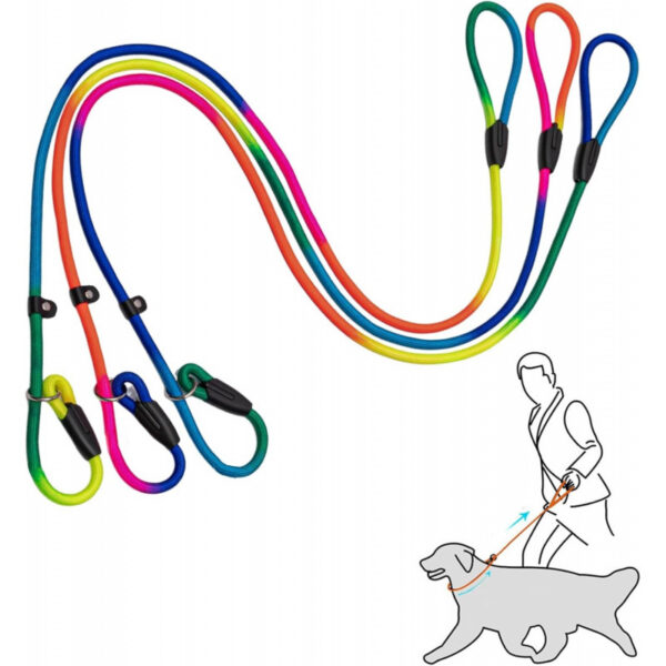 fe212fc7acff5e7099b3958d8ed01c1f3689257ce96a173ce995deb6373422f6.jpg Slip Lead Leash 5FT Nylon Soft Dog Leash Slip