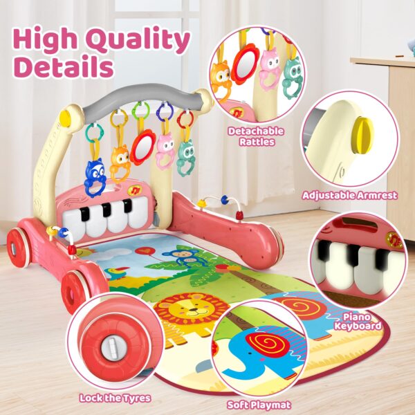 red-03-1-600x600-1.jpg 2 in 1 Multifunction Infant Activity Gym Adjustable Baby Walker Piano Fitness Play Mat Toy