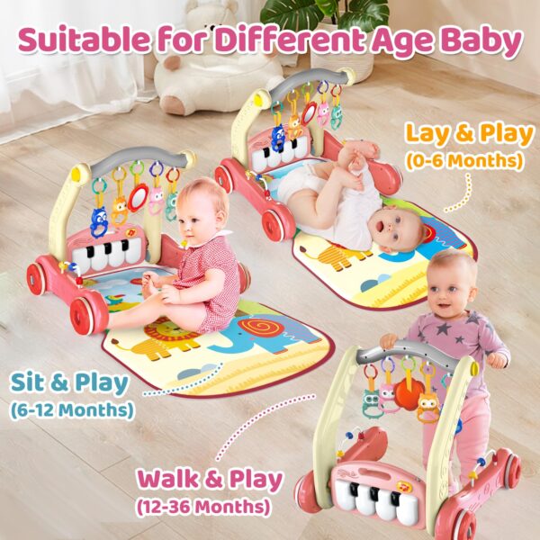 red-04-1-600x600-1.jpg 2 in 1 Multifunction Infant Activity Gym Adjustable Baby Walker Piano Fitness Play Mat Toy